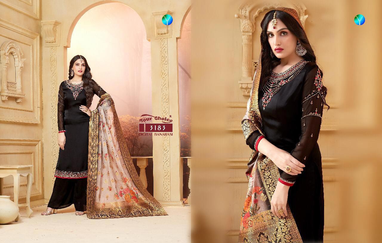 Digital Banarasi Your Choice Embroidered Palazzo Suits Digital Banarasi Your Choice Embroidered Palazzo Suits